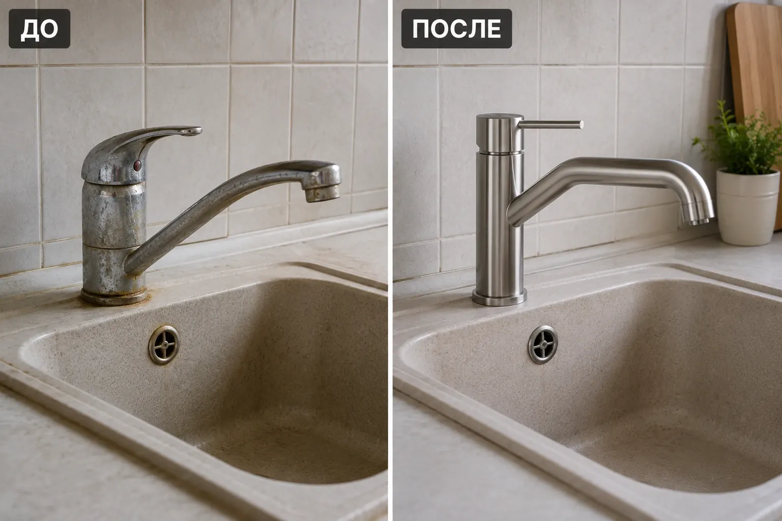 Замена смесителя на кухне